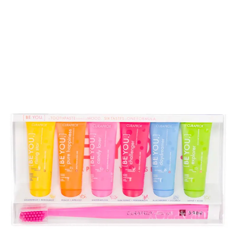 Kit Curaprox Be You Escova Dental Ultra Soft 5460 + Creme Dental Sabores Variados 10g - Curaprox - Escova De Dente