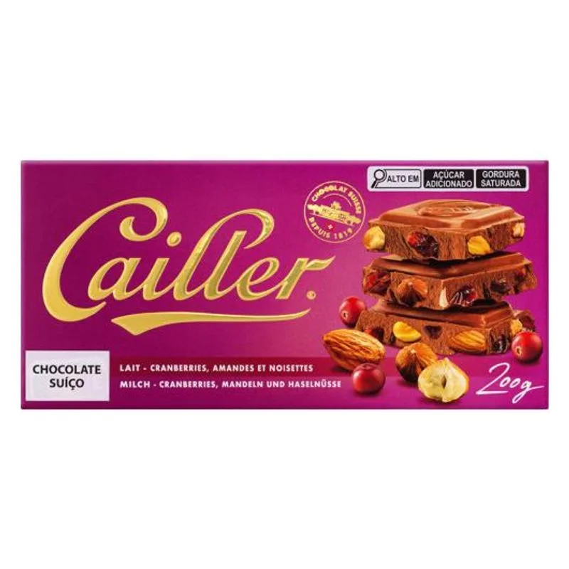 Chocolate Suiço Ao Leite Com Amêndoas Cailler 200g - Não Informado