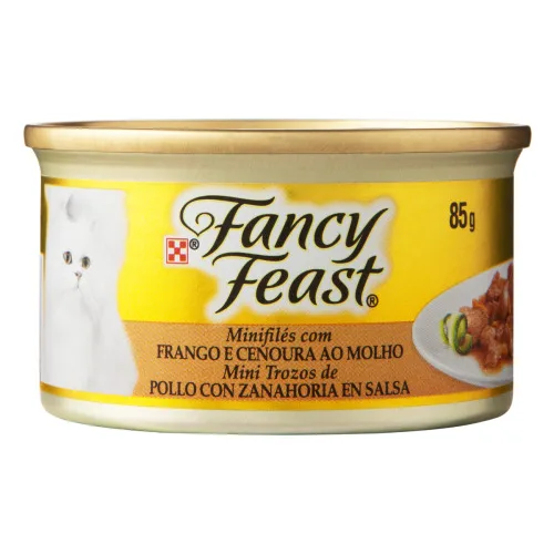 Enlatado Para Gatos Sabor Frango E Cenoura Ao Molho Minifilés Fancy Feast - FANCY FEAST