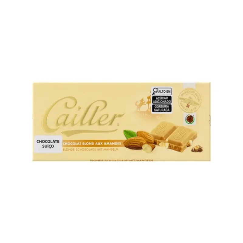 Chocolate Suiço Branco Com Amêndoas Cailler 100g - Não Informado
