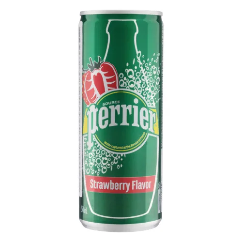 ÁGUA SABORIZADA COM GÁS MORANGO PERRIER LATA 250ML - PERRIER