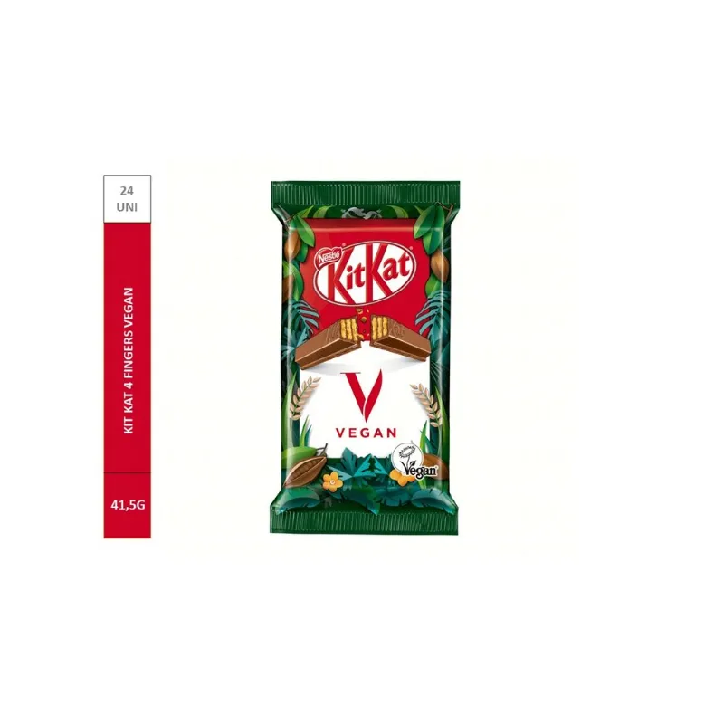 Chocolate ao Leite Kit Kat Vegano Nestlé Pack com 24 Unidades de 41,5g