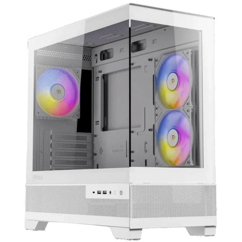 Gabinete Gamer Antec Cx500m Rgb White Lateral De Vidro Temp 4mm Micro-atx/itx Com 3 Fans Rgb 12