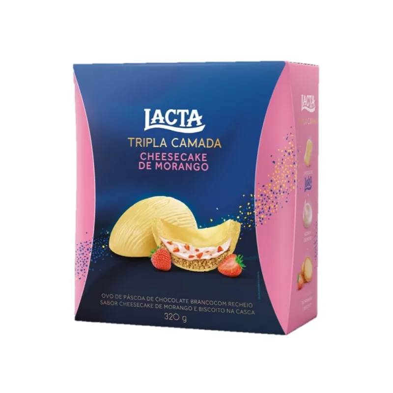 Ovo De Páscoa Lacta Tripla Camada Branco 320g - Lacta