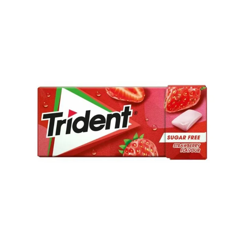 Chiclete Trident Strawberry Sem Açúcar Importado 14g