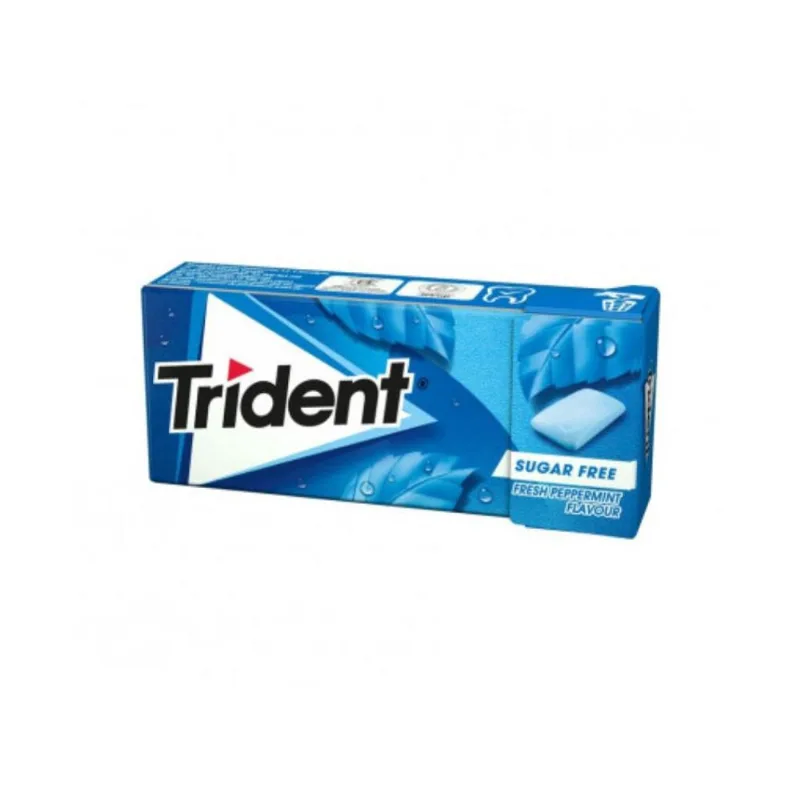 Chiclete Trident Fresh Peppermint Sem Açúcar Importado 14g