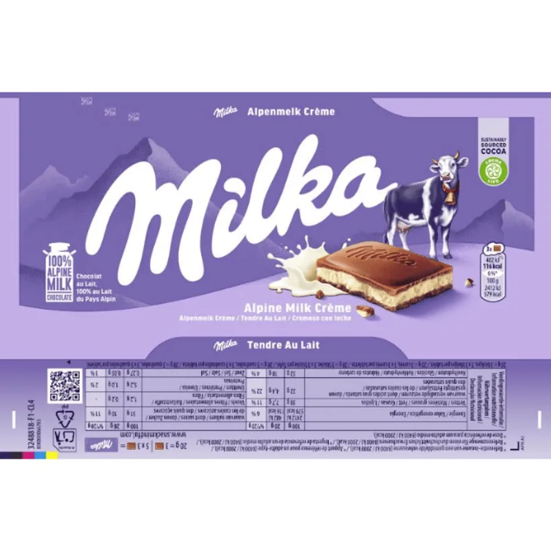 CHOCOLATE POLONES MILKA CREME LEITE 100G