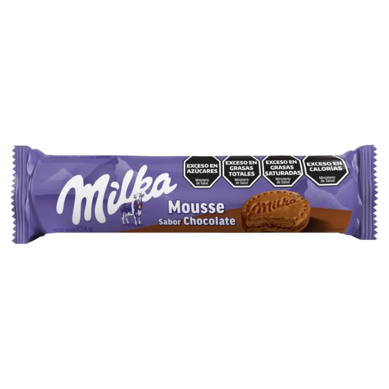 Biscoito Recheado Mousse de Chocolate Milka 124g