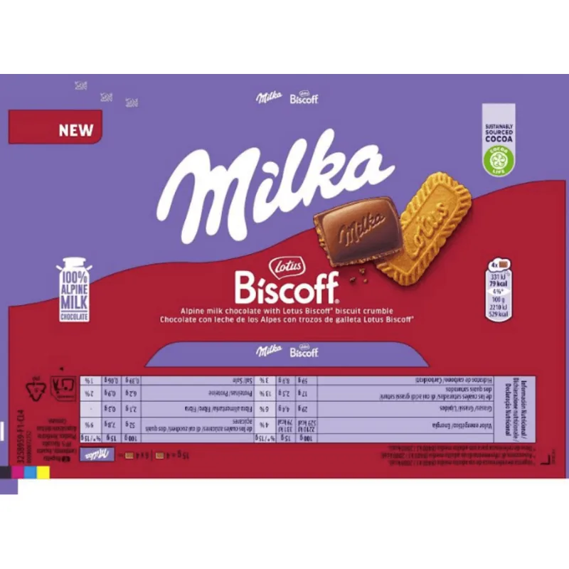 CHOCOLATE POLONES MILKA BISCOFF 90G