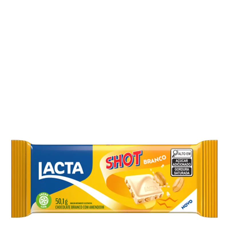 Chocolate Branco com Amendoim Shot 50,1g - Lacta - Chocolate