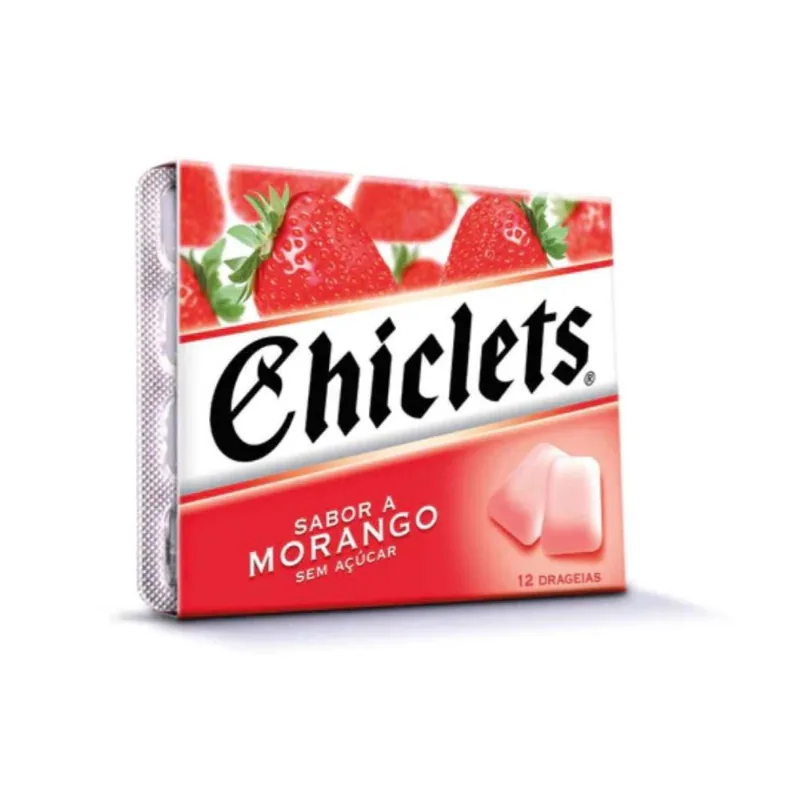Chiclets Adams Morango Sem Açúcar Importado 16,8g