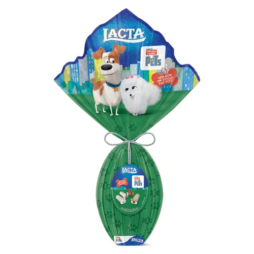 OVO DE PÁSCOA AO LEITE PETS LACTA 166G VEM COM ESTOJO - LACTA - Mercearia