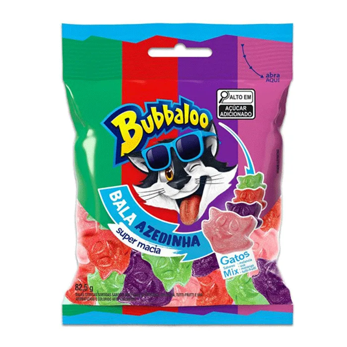 Bala Macia Bubbaloo Mix Azedinha 82,5g - Bubbaloo