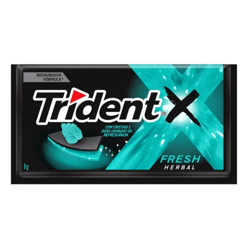 GOMA DE MASCAR HERBAL TRIDENT XFRESH ENVELOPE 8G 5 UNIDADES - TRIDENT