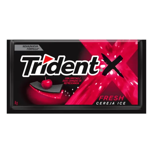 GOMA DE MASCAR CEREJA ICE TRIDENT XFRESH ENVELOPE 8G 5 UNIDADES - TRIDENT - Mercearia