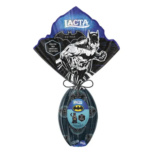 OVO DE PÁSCOA AO LEITE BATMAN LACTA 166G VEM COM MINIATURA DO BATMAN - BATMAN - Mercearia