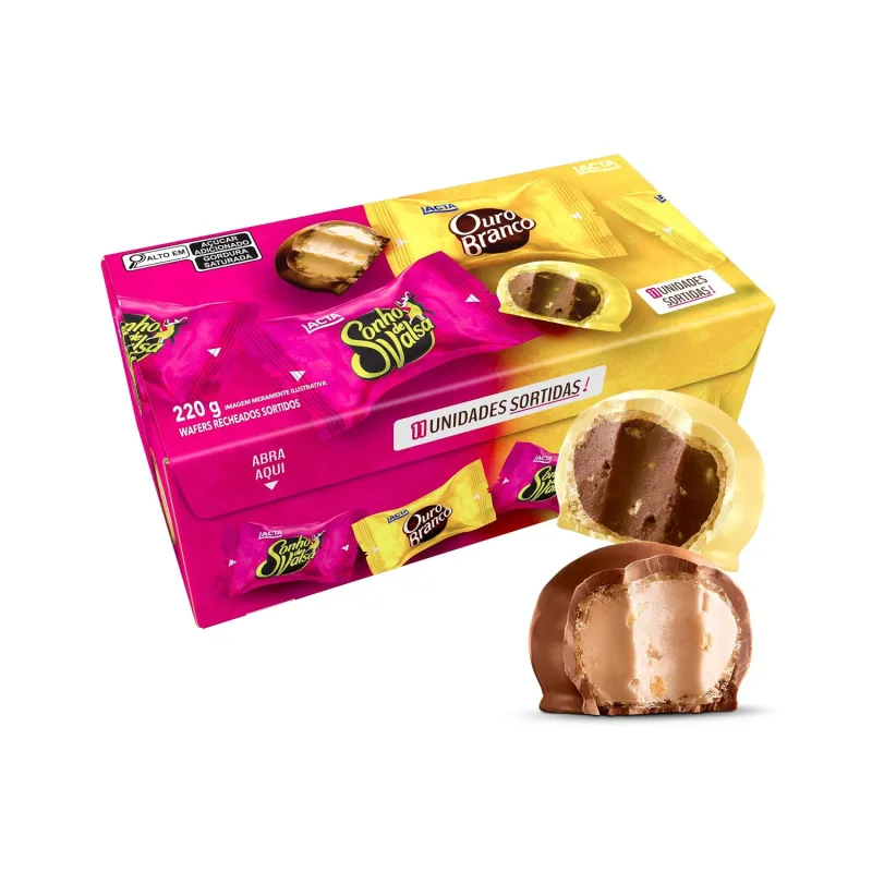 Caixa De Bombons Sonho De Valsa E Ouro Branco Sortidos 220g - Lacta - Conveniencia