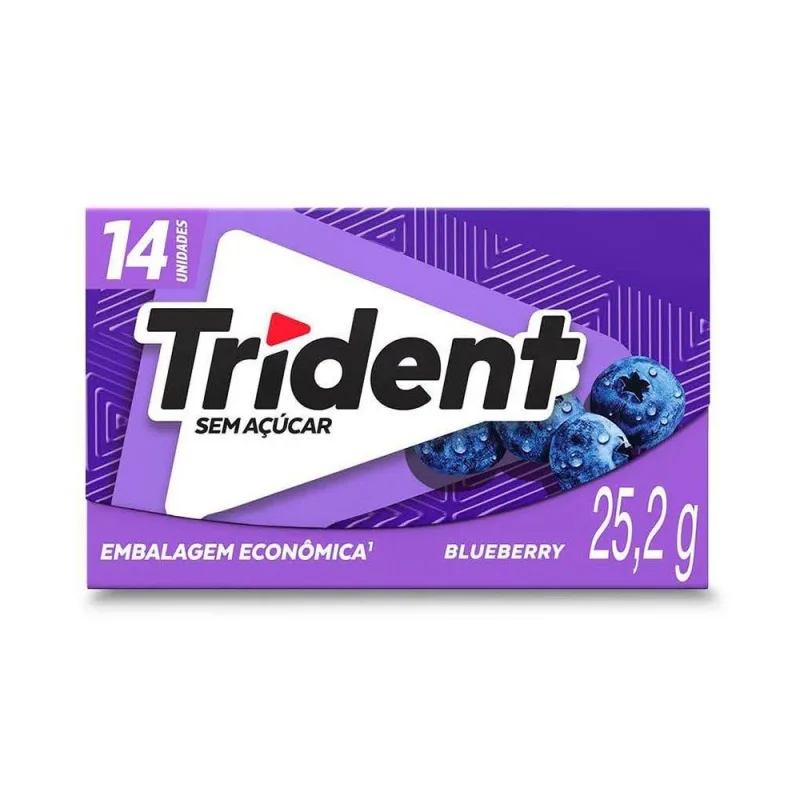 Chiclete Trident Blueberry Sem Açúcar 25,2g - Trident - Mercearia