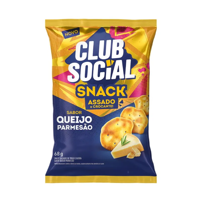 Salgadinho Club Social Snack Parmesão 68g - CLUB SOCIAL - Mercearia E Gastronomia
