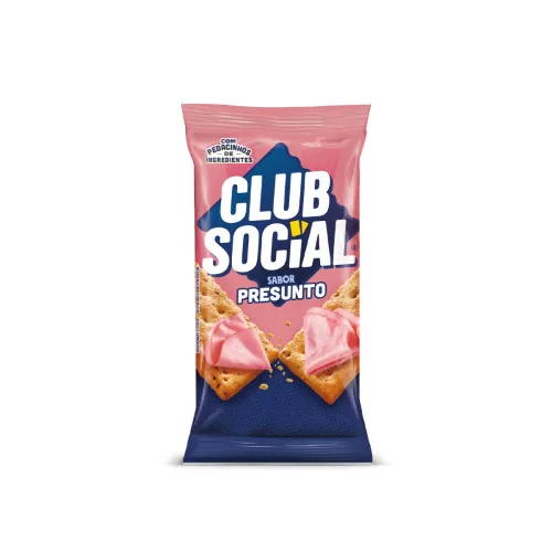 Biscoito Salgado Sabor Presunto 141g Club Social - CLUB SOCIAL