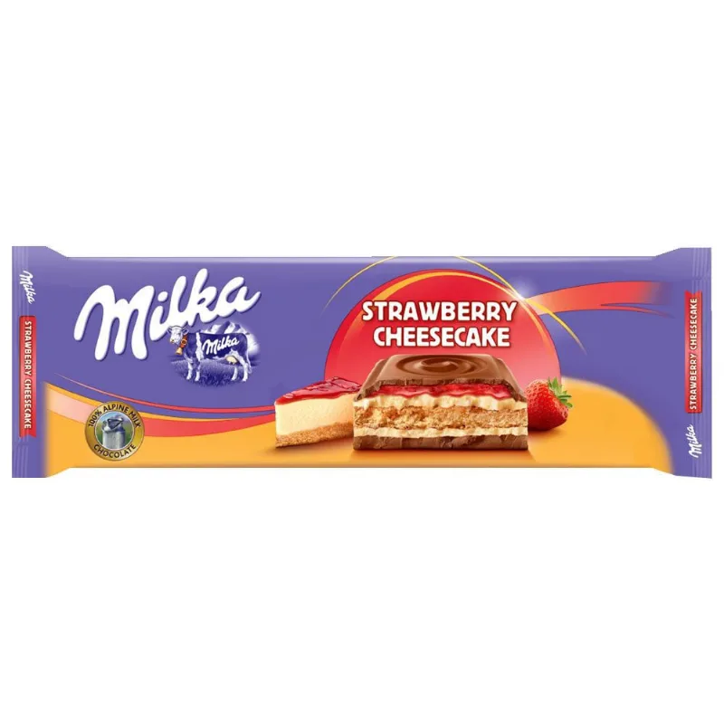 Tablete de Chocolate Cheesecake Morango 300g - Milka