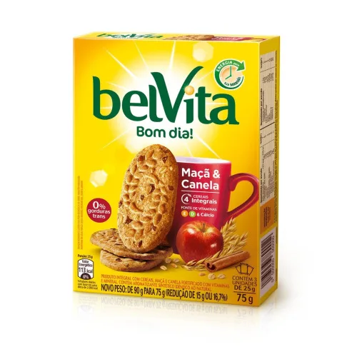 Biscoito Integral Maçã Canela Belvita Caixa 75g 3 Unidades - BELVITA