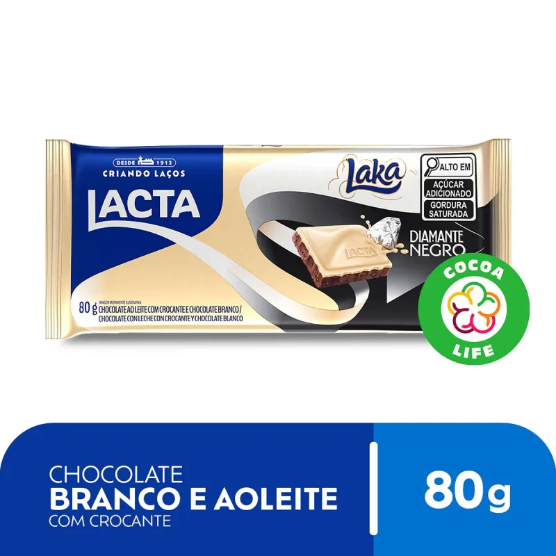 CHOC LACTA DIAM NEGRO LAKA 17X80G - Não Informado - Mercearia