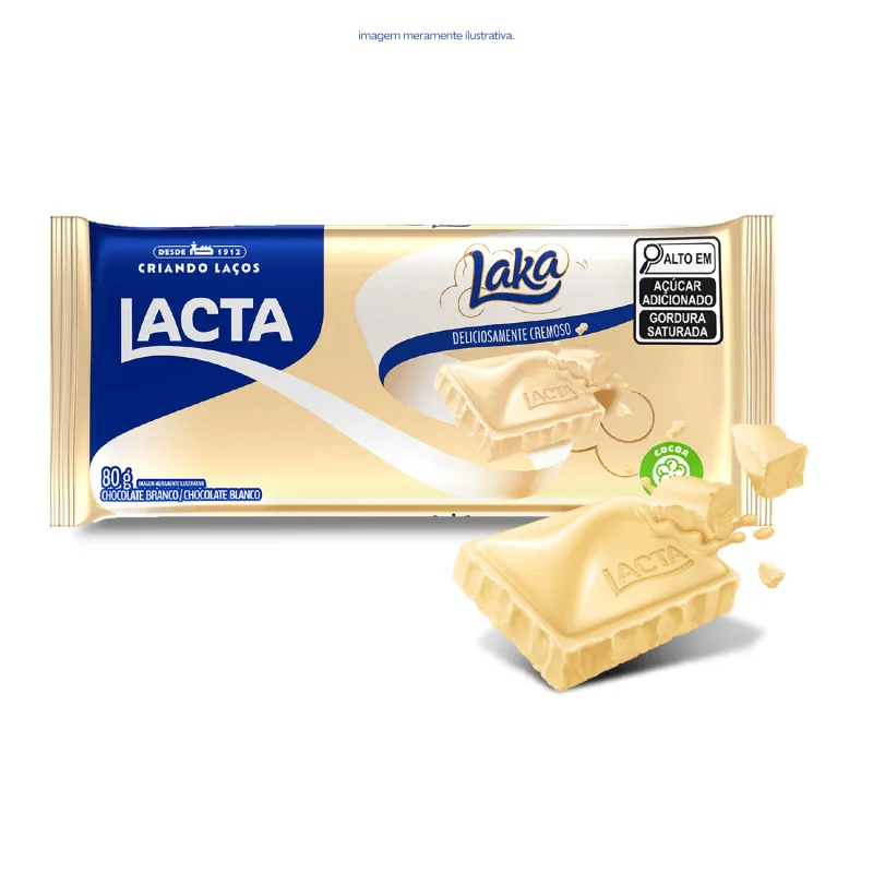 MDLZ CHOCOLATE LAKA BRANCO 80 GR - Lacta - Bomboniere
