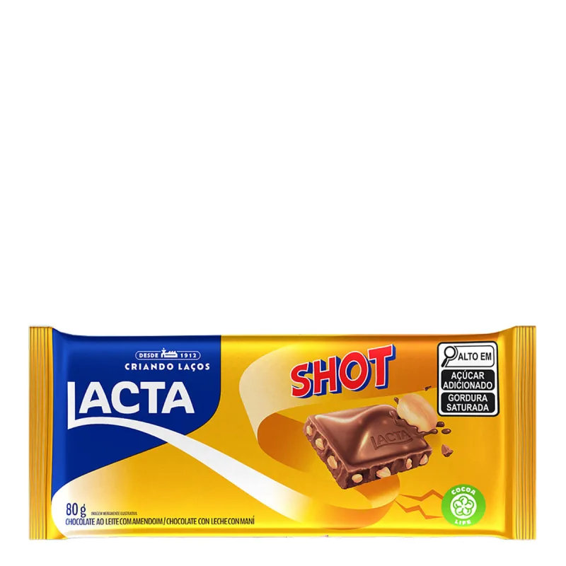 Chocolate ao Leite com Amendoim Shot 80g - Lacta - Chocolate