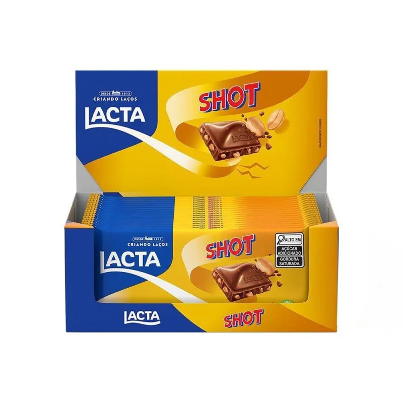 Chocolate Lacta Shot Ao Leite Com Amendoim 80g - Lacta - Mercearia