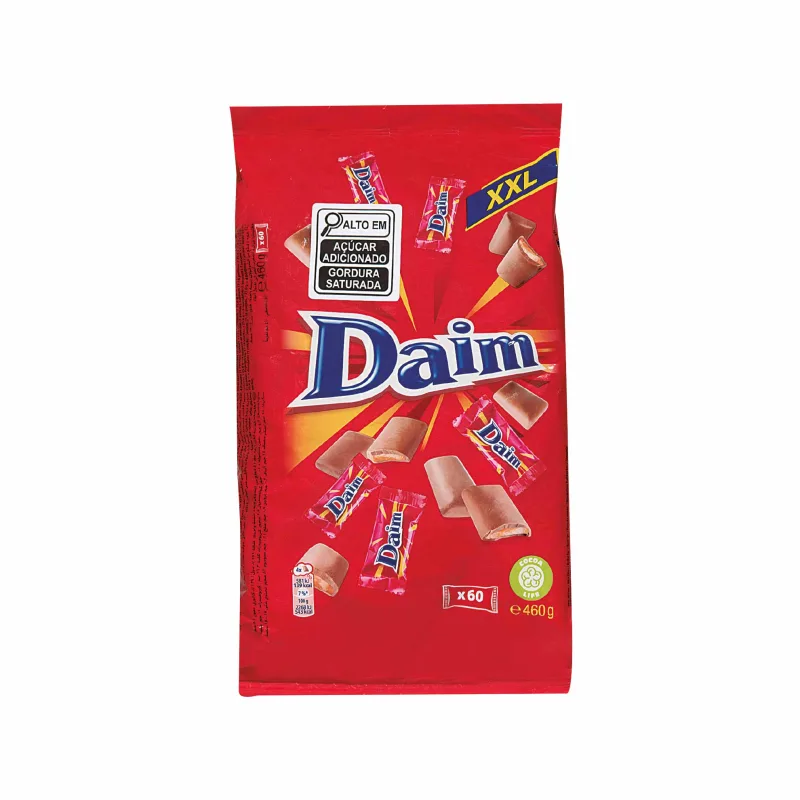 Mini Bombons Daim Chocolate ao Leite com Caramelo Crocante XXL 460g - Daim - Mercearia