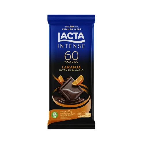 CHOCOLATE LACTA INTENSE 60% CACAU LARANJA 85G - LACTA