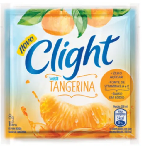 Refresco Em Pó Tangerina Zero Açúcar Clight Pacote 8g - CLIGHT - Bebidas