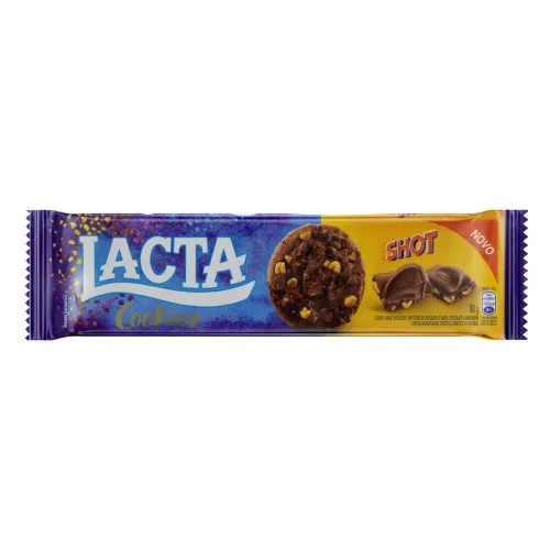 Biscoito Cookie Shot Lacta Pacote 80g - LACTA - Mercearia