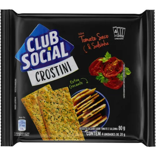 BISC CLUB SOCIAL CROSTINI 80G TOMATE SECO/SALSA - CLUB SOCIAL