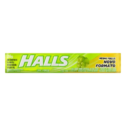 Bala Halls Un Uva Verde - HALLS - Mercearia