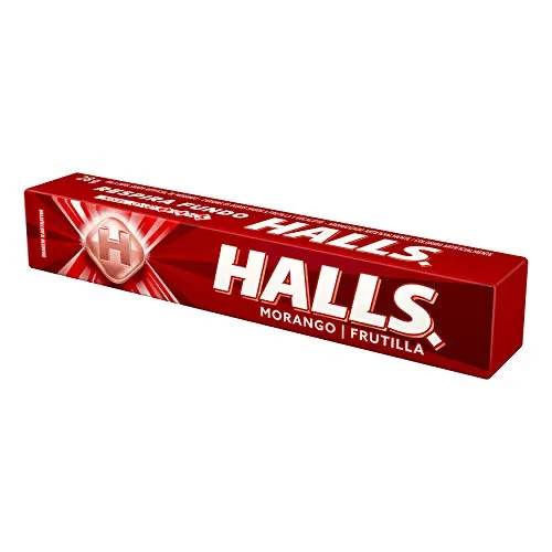 Bala Morango Halls Pacote 28g - HALLS - Mercearia