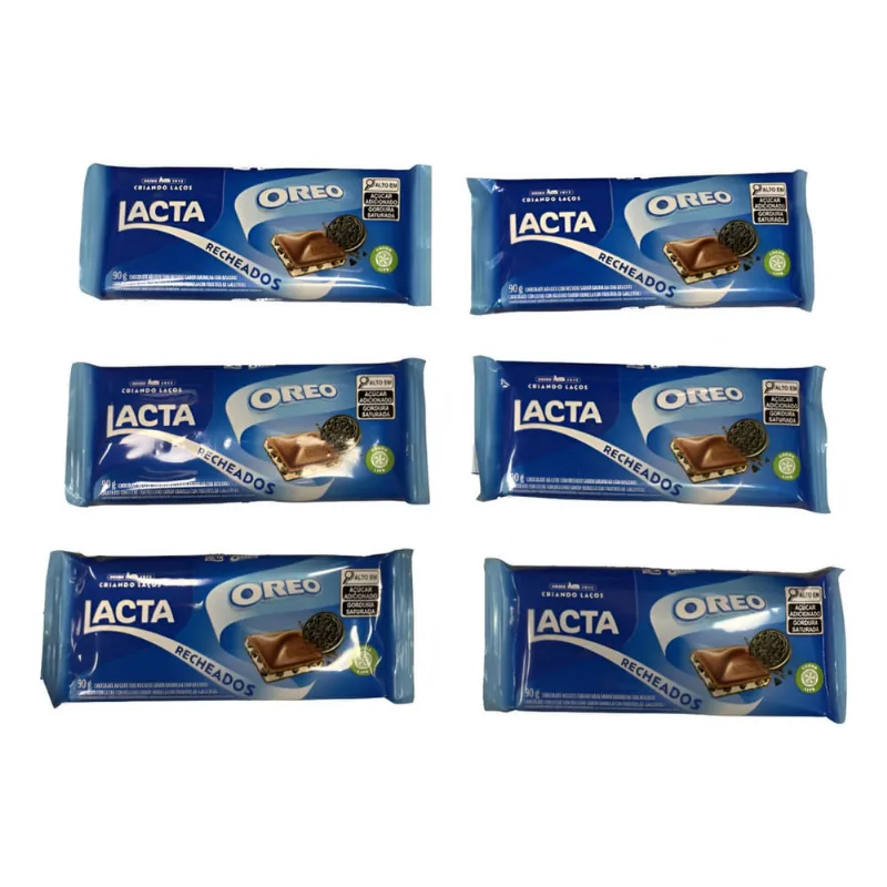 Kit Lacta 6 Barras Chocolate Oreo 90g