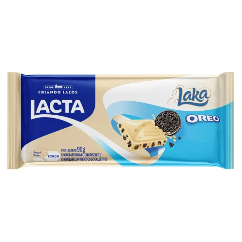 Chocolate Branco Biscoito Oreo Lacta Laka Pacote 90g - LACTA - Mercearia