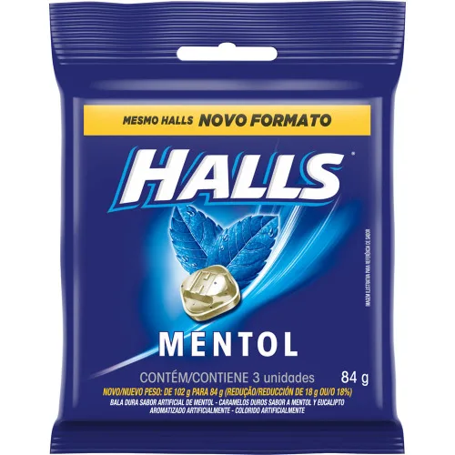 Bala Mentol Halls Pacote 84g 3 Unidades - HALLS - Mercearia
