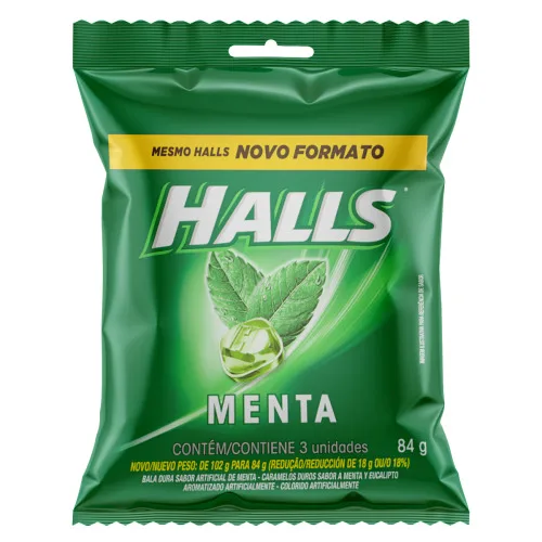 Bala Menta Halls Pacote 84g 3 Unidades - HALLS