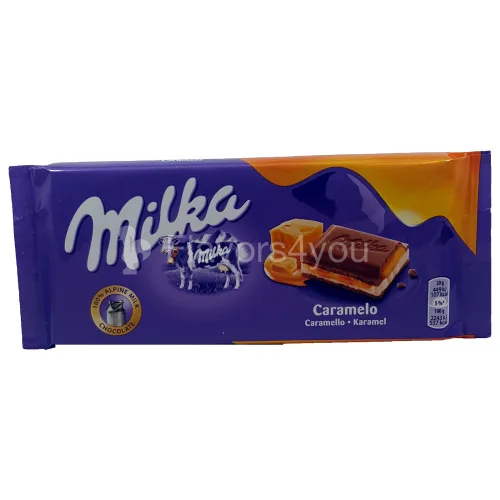 5 X 100GR MILKA CARAMEL CHOCOLATE ALPINE MILK - MILKA