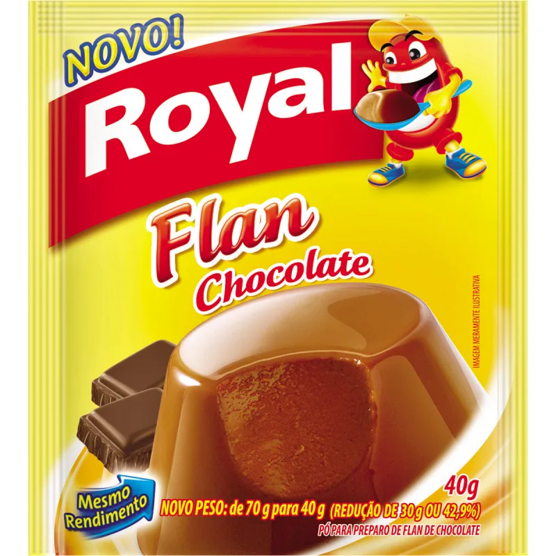 Pó Para Flan Chocolate Royal Pacote 40g - ROYAL - Mercearia