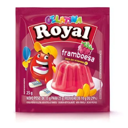 Gelatina Em Pó Framboesa Royal Pacote 25g - ROYAL - Mercearia