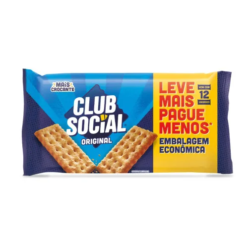 Biscoito Salgado Original C/ 12 Unidades 288g Club Social - CLUB SOCIAL