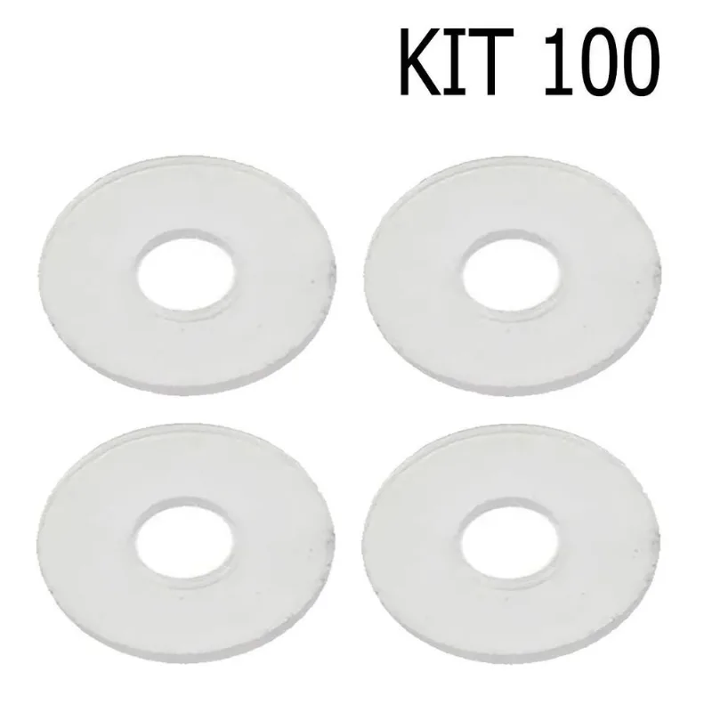 Kit Com 100 Arruelas Lisa Flexível Pvc P Vedação