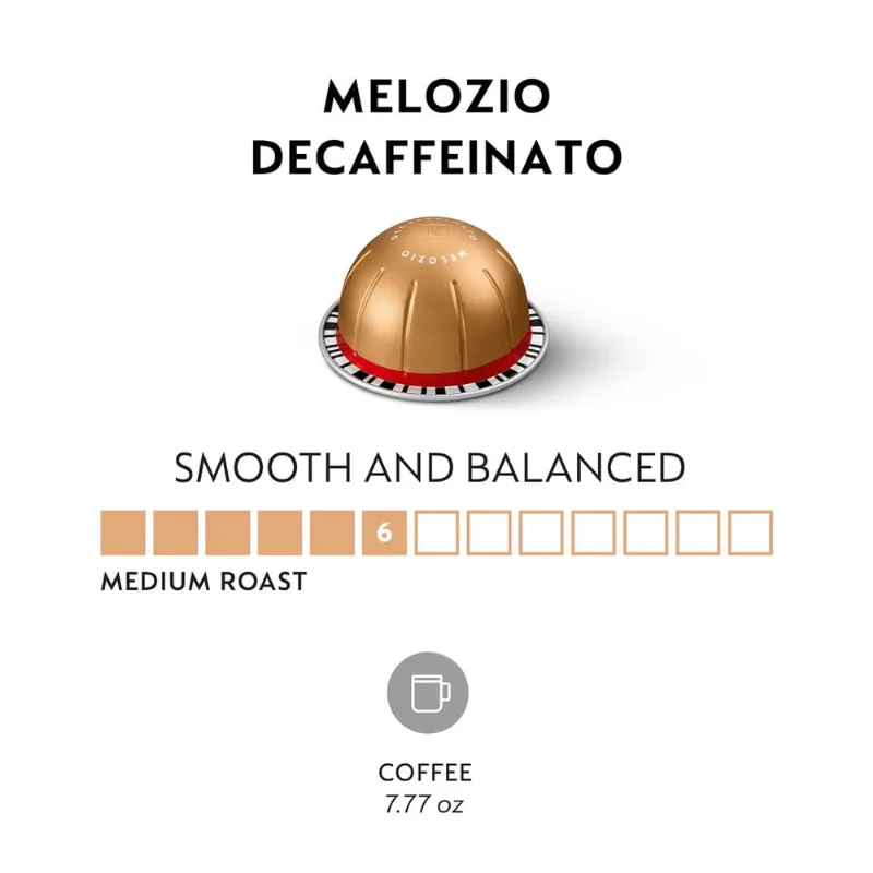 Cápsulas de café Nespresso Vertuo Melozio Decaffeinato 230ml