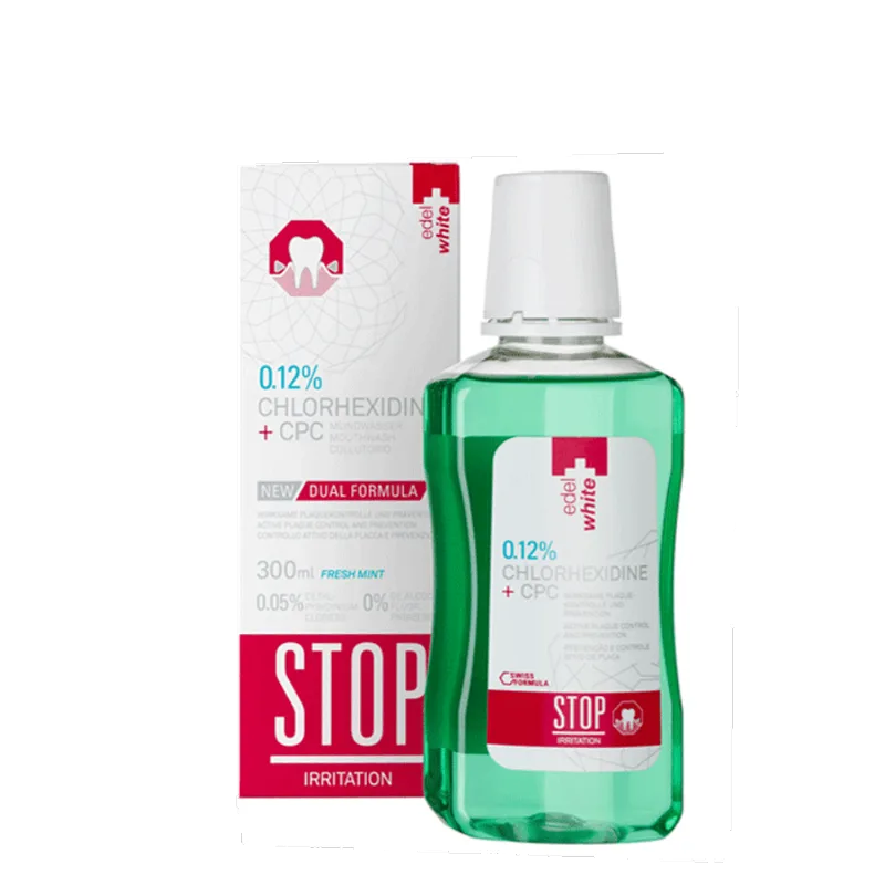 Enxaguante Bucal Edel+White Zero Álcool Fresh Mint Stop Irritation 300ml