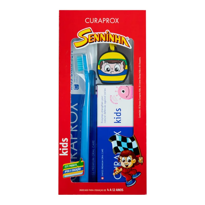 Kit Infantil Escova + Creme Dental Curaprox Melancia + Chaveiro - Curaprox