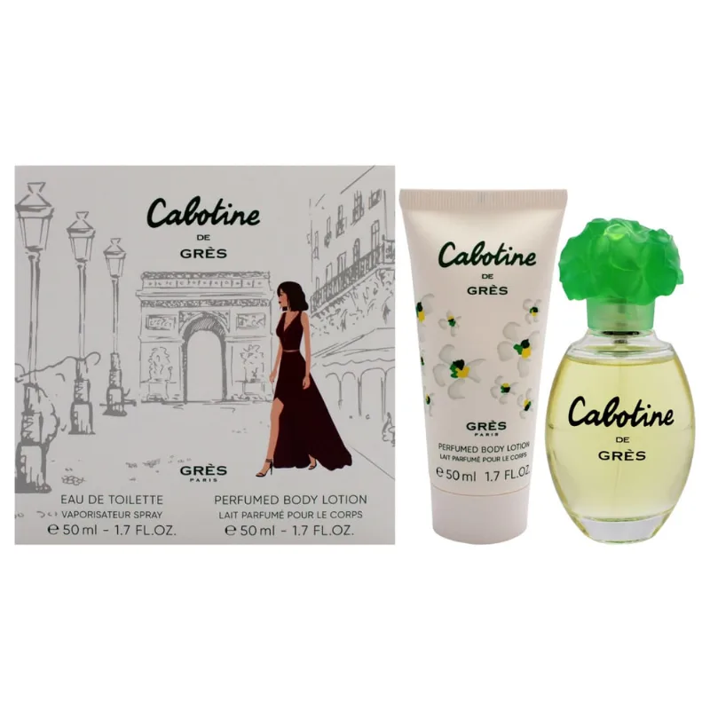 Conjunto de presente Perfume Parfums Gres Cabotine, 50 ml edt Spray, 2 peças
